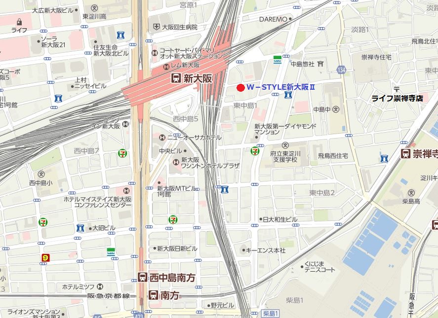 W－STYLE新大阪Ⅱ地図